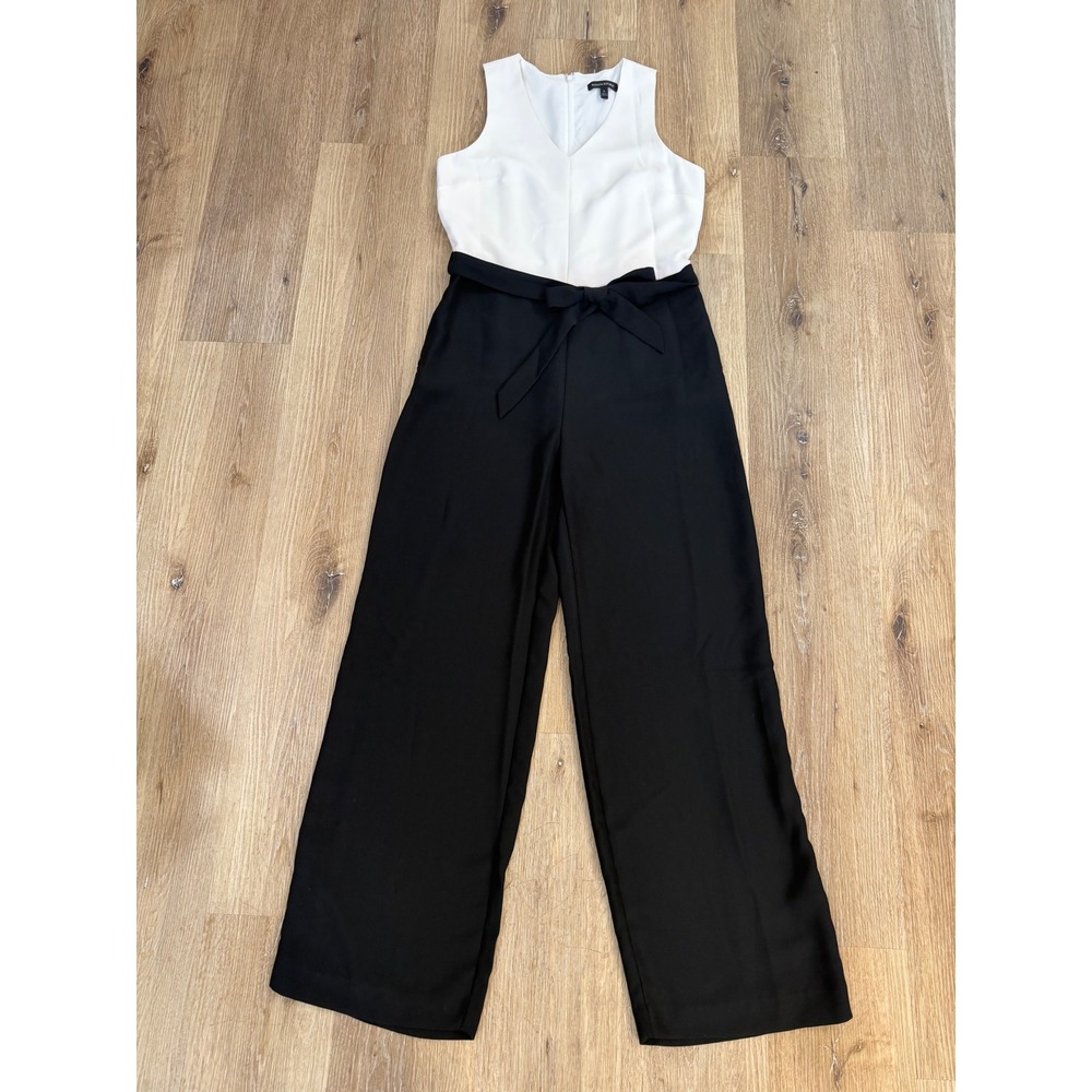 Banana Republic Black and White Sleeveless Jumpsuit